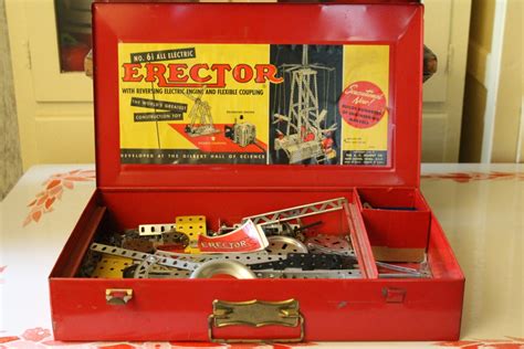 vintage erector set metal box|Vintage Erector Sets .